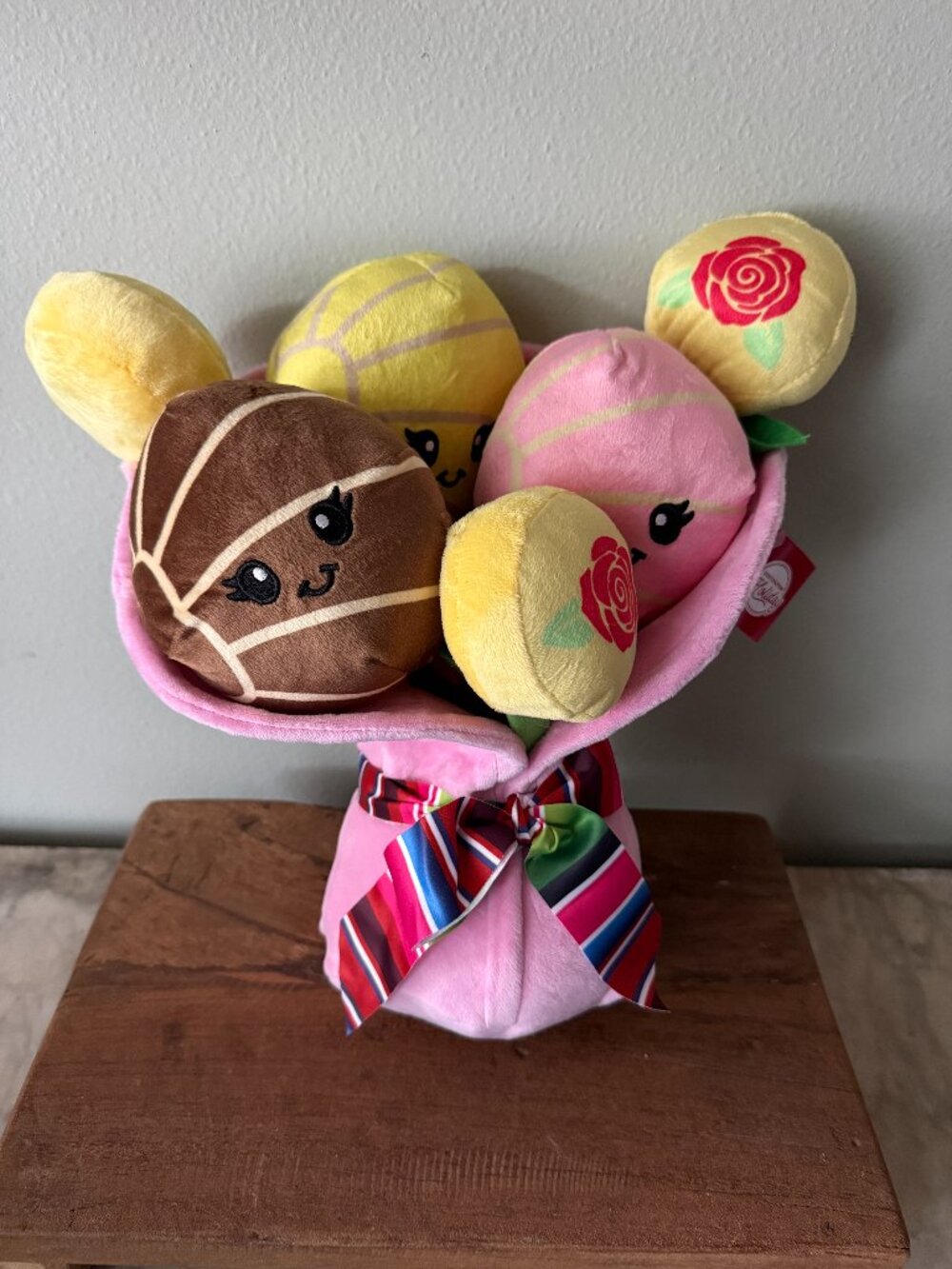 Cute Kawaii Pan Dulce Plush Bouquet Concha Sweet Bread Plush Arrangement